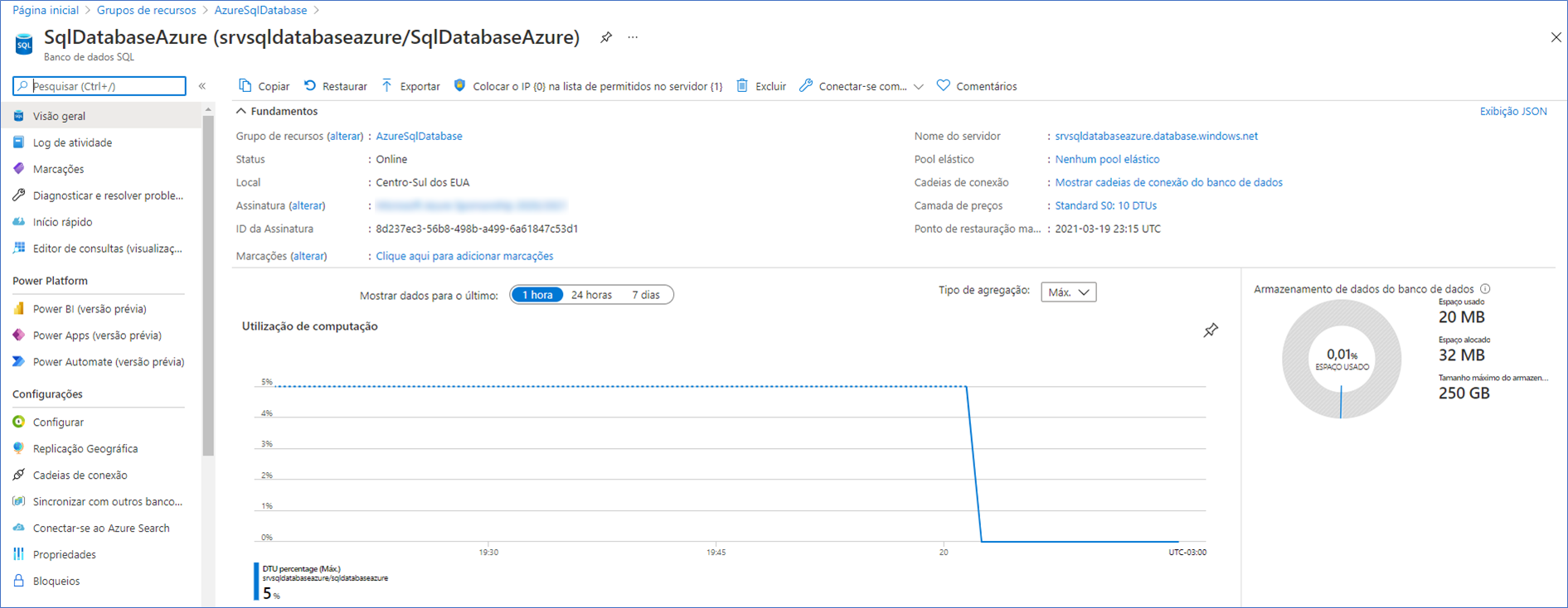Como criar um banco de dados SQL no Azure - Wtsnet