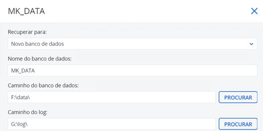 Novo banco de dados
